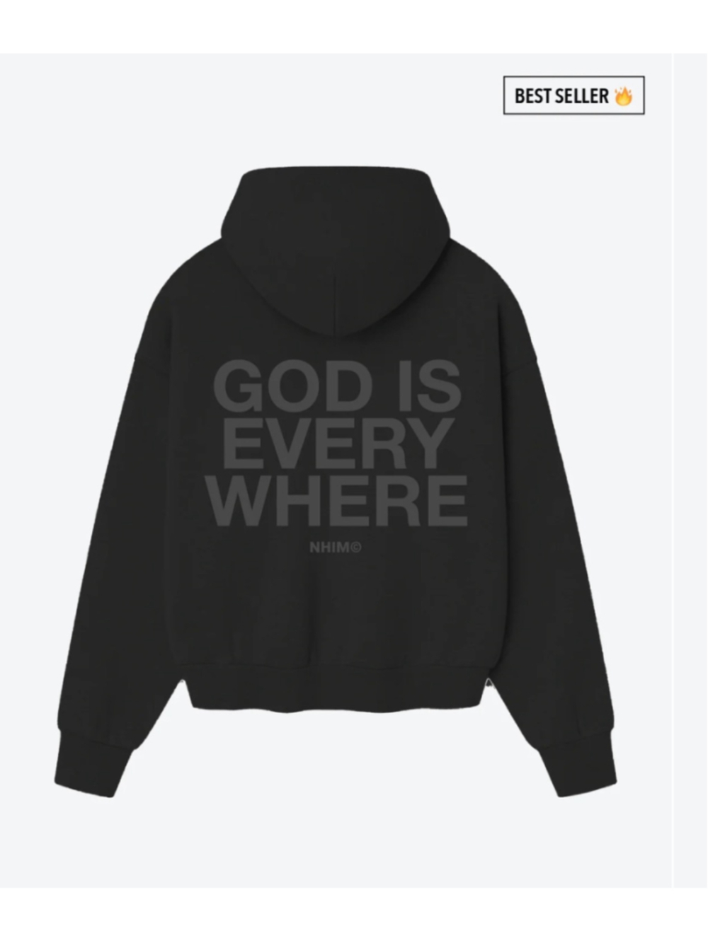 NHIM God Is Everywhere Blackout Hoodie Black M